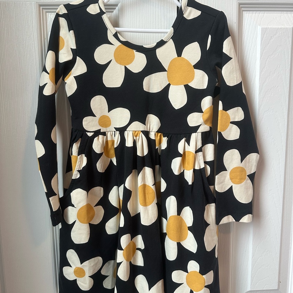 Hanna Andersson Black and White Floral Kids Dress